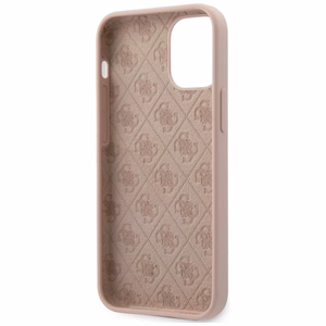 Guess GUHCP12SLSLMGLP iPhone 12 mini 5.4" gaiši rozā/gaiši rozā cietais apvalks Silikona uzraksts Zelta logotips