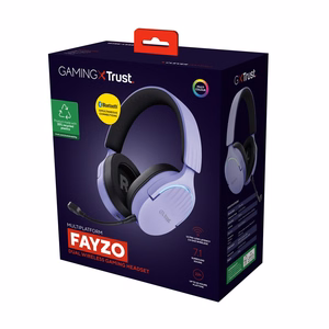 Trust GXT 491P FAYZO austiņas vadu un bezvadu galvas lente spēļu USB Type-A Bluetooth melnas, violetas