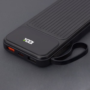 Maxlife power bank with built-in cables MXPB-06 PD QC 22,5W 10000 mAh black