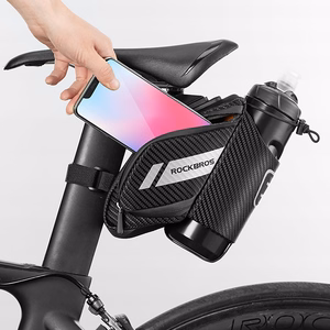 Rockbros C32BK sēdekļa soma 1.5 l ar kabatu pudelei - melna