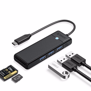 Orico PAPW3AT-C3 USB Hub 4-port 3x USB-A 3.0 with microSD/SD card reader 1 m - black