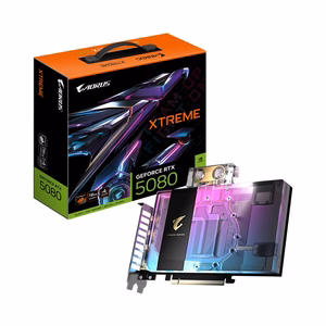 GIGABYTE AORUS GeForce RTX 5080 XTREME WATERFORCE WB 16G Graphics Card - 16GB GDDR7, 256bit, PCI-E 5.0, 2805MHz Core Clock, 3 x DP 2.1a, 1 x HDMI 2.1b, NVIDIA DLSS 4, GV-N5080AORUSX WB-16GD