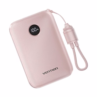 Vention FKAP0-C 10000mAh 22.5W portatīvais lādētājs USB rozā
