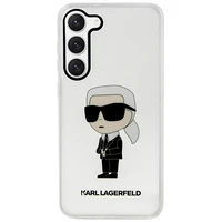 Karl Lagerfeld KLHCS23SHNIKTCT S23 S911 caurspīdīgs cietais viedtālruņa apvalks Ikonik Karl Lagerfeld