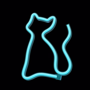 Neon LED Light CAT tirkīza NNE24 Neolia
