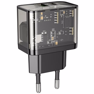 Зарядное устройство для телефона Hoco USB A + USB C QC3.0 PD 3A 20W N34 прозрачное