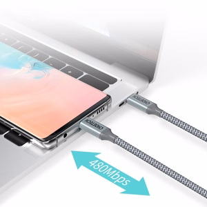Choetech XCC-1002-GY USB-C - USB-C PD QC kabelis 100W 5A 480Mb/s 1.8 m, pelēks