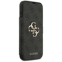 Guess Book 4G Metal Logo viedtālruņa apvalks iPhone 17 Pro Max - melns
