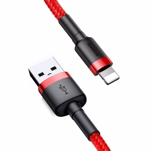 Baseus Cafule USB Lightning kabelis 0,5m 2,4A sarkans