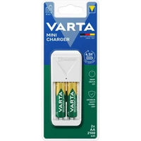 VARTA MINI Lādētājs 57656 + 2 gab. lādējamas baterijas R6 (AA) 2100mAh