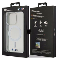 Apvalks BMW BMHMP14XHCRS iPhone 14 Pro Max 6.7" caurspīdīgs cietais apvalks Sudraba Gredzens MagSafe