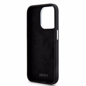 DKNY DKHMP15LSMCHLK iPhone 15 Pro 6.1"melns maciņš Liquid Silicone Small Metal Logo MagSafe