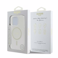 Guess GUHMP16LHFGERET iPhone 16 Pro 6.3" caurspīdīgs cietais apvalks IML mirdzošs aplis Magnētiskais