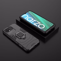 Ring Armor izturīgs hibrīda apvalks ar magnētisko turētāju Realme Narzo 50A Melns