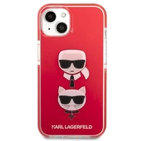 Karl Lagerfeld Karl & Choupette Head viedtālruņa apvalks iPhone 13 mini - sarkans