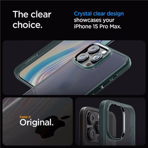 Spigen Ultra Hybrid viedtālruņa apvalks iPhone 15 Pro Max - tumši zaļš
