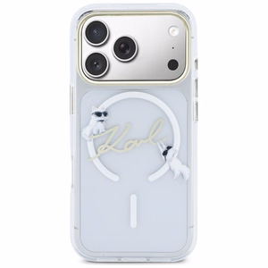 Karl Lagerfeld IML Choupettes Karl Script Logo MagSafe Maciņš for iPhone 17 Pro - Clear
