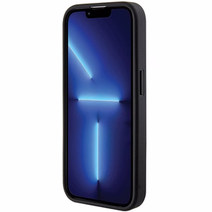 Guess viedtālruņa apvalks ar statīvu Grip Stand 4G Saffiano Strass iPhone 15 Pro Max - melns