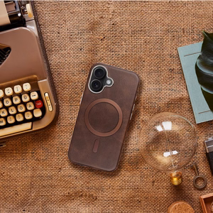 GENTLEMAN MAG COVER magnētiskais viedtālruņa apvalks, savietojams ar MagSafe, paredzēts IPHONE 16 PRO MAX, brūns