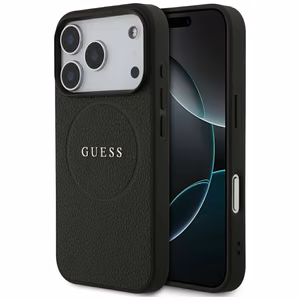 Guess Grained Ring MagSafe Чехол для iPhone 17 Pro - чёрный