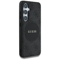 Viedtālruņa apvalks Guess 4G Round Patch Classic Logo MagSafe Samsung Galaxy S25 Plus melns