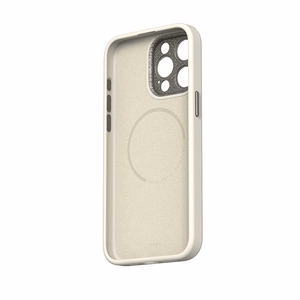 Moshi Napa MagSafe augstākās kvalitātes vegānās ādas vāciņš ierīcei iPhone 15 Pro Max, “Eggnog White” krāsā