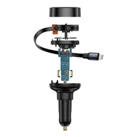 Autolādētājs Baseus Enjoyment Pro ar lightning kabeli + USB-C, 55W (melns)