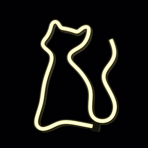 Neon LED Light CAT warm balts Bat + USB FLNE03 Forever Light