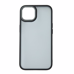 Satīna matēts viedtālruņa apvalks iPhone 15 Plus 6,7" melns
