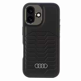 Audi Sintētiskās ādas Magnētiskais iPhone 16 Plus 6.7" melns/melns cietais apvalks AU-TPUPCMIP16M-GT/D3-BK