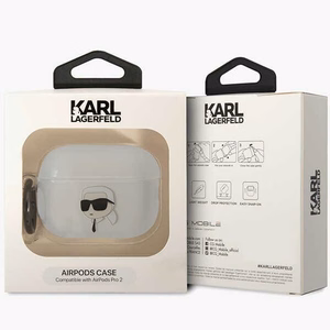Karl Lagerfeld KLAP2HNIKTCT Airpods Pro 2 чехол прозрачный Ikonik Karl Lagerfeld