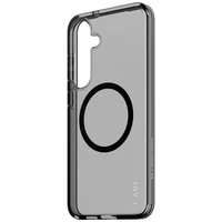 CARE by PanzerGlass Flagmanis Urban Combat melns QI viedtālruņa apvalks Samsung Galaxy S25+ - Puscaurspīdīgs dūmu