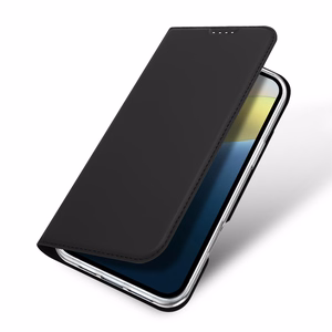 Dux Ducis Skin Pro viedtālruņa apvalks iPhone 16 Plus ar atveramu vāciņu un karšu nodalījumu - melns