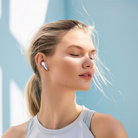 HOCO bezvadu austiņas bluetooth TWS EW202 violetas