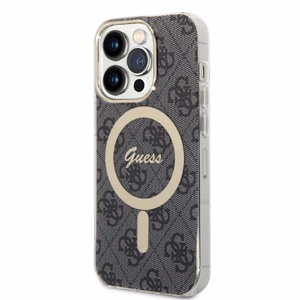 Guess GUBPP14LH4EACSK 4G Print MagSafe vāciņa un lādētāja komplekts iPhone 14 Pro 6.1", melns