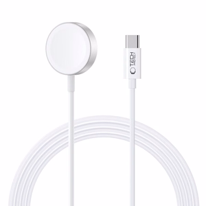 Tech-Protect UltraBoost magnētiskais indukcijas lādētājs ar USB-C savienotāju Apple Watch 1.2m - balts