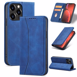 Magnet Fancy Case viedtālruņa apvalks iPhone 14 Pro Max ar flip vāciņu, maku funkciju un statīvu - zilas krāsas
