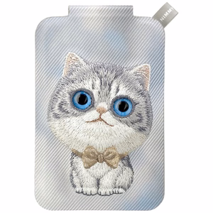 Nimmy New Big-Eye Cute Pets 2.0 Cat MagSafe magnētiskais karšu maciņš tālrunim ar statīvu – pelēks