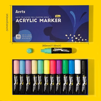 Akrila marķieru pildspalvas ARRTX, 12 krāsas