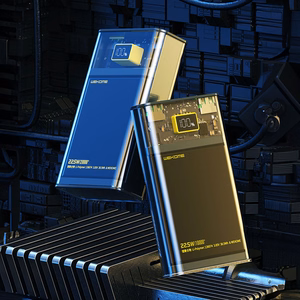 WEKOME WP-321 Vanguard Series ārējais akumulators, 20000 mAh, PD 20 W + QC 22,5 W, melns un caurspīdīgs