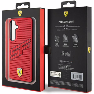 Ferrari Big SF Perforated viedtālruņa apvalks Samsung Galaxy S24 - sarkans