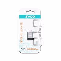 BWOO adapteris USB - USB-C pelēks OTG BZ-35