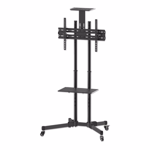 Manhattan televizora un monitora statīvs ar riteņiem 1 ekrānam, 37–65", melns, VESA 200x200–600x400 mm, maks. 40 kg