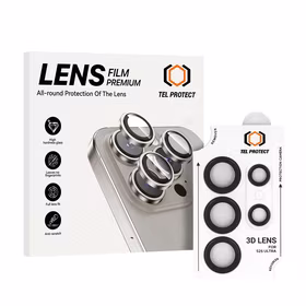 Temperēts stikls Tel Protect 3D objektīvam kamerai Samsung Galaxy S24 Ultra - melns (5 gab.)
