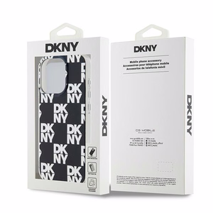 DKNY IML rūtainais mono raksts viedtālruņa apvalks iPhone 15 Pro Max - melns
