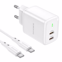 Lādētājs Borofone BN9 35W 2xUSB-C + USB-C uz USB-C kabelis 1.0m, balts