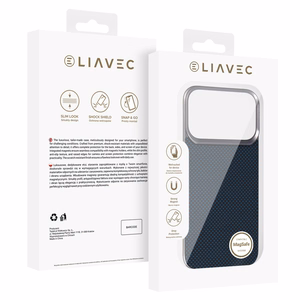 Liavec Carbon Layer Magsafe Aramid Fiber maciņš priekš Iphone 17 Pro Max zils