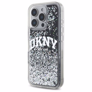 DKNY DKHCP16XLBNAEK iPhone 16 Pro Max 6.9" melns/melns cietais apvalks ar šķidro spīdumu loka logotipu