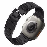 UNIQ siksniņa Osta Apple Watch 42/44/45/     49mm Series 1/2/3/4/5/6/7/8/9/10/SE/SE2/Ultra/Ultra 2 nerūsējošā tērauda melns/melns