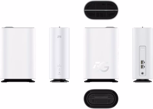 ZTE G5C - Gigabit Ethernet divjoslu (2.4 GHz / 5 GHz) Wi-Fi 6 4G/5G bezvadu maršrutētājs balts